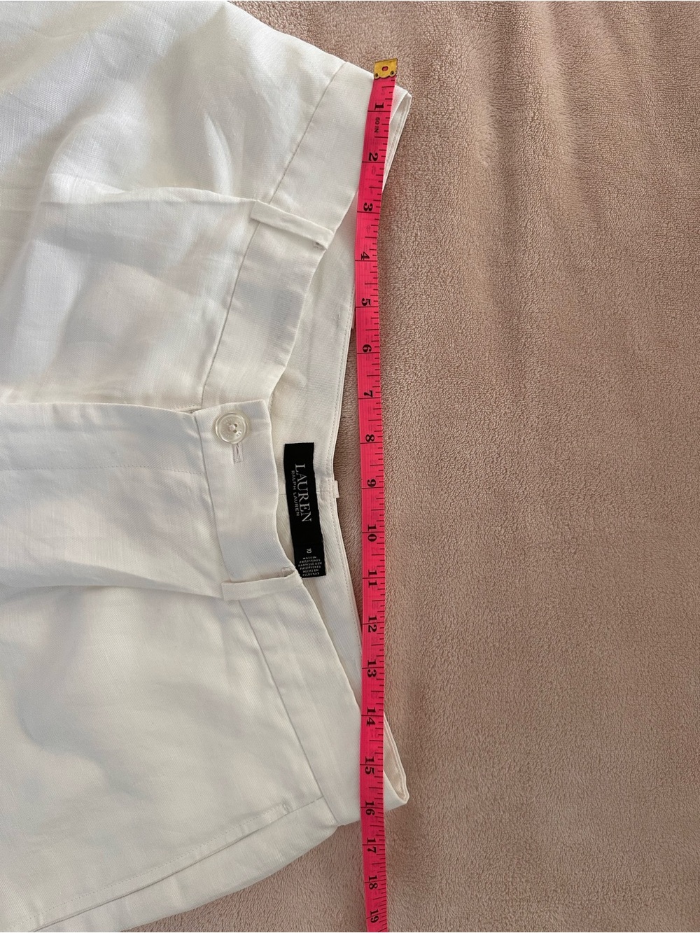 Lauren Ralph Lauren Pleated High-Rise Linen Blend Twill Shorts Size 10 NWOT - Picture 4 of 6